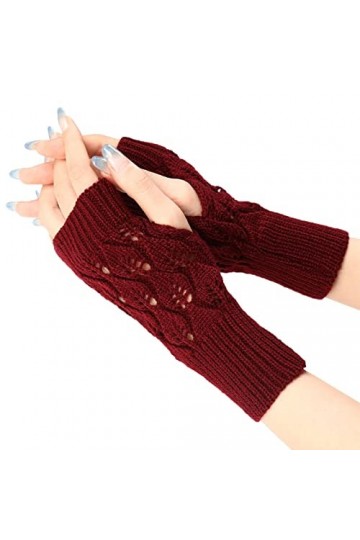 Gants sans doigts unisexes - Mitaines de sport - Chauffe-bras - Pour femme - Mitaines en tricot fin - Mitaines chaudes pour l