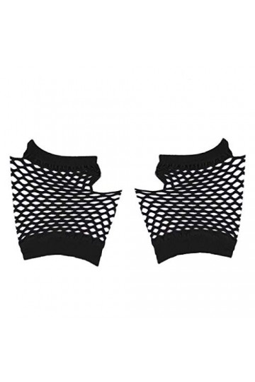 TDEOK Gants blancs pour femme Fishnet - Gants de style poule - Gants en maille - Gants de fête - Gants dhiver chauds - Pour 