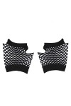 TDEOK Gants blancs pour femme Fishnet - Gants de style poule - Gants en maille - Gants de fête - Gants dhiver chauds - Pour 