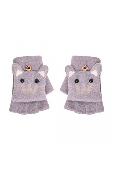 YANFJHV Cachemire Dessin animé Cover Flip Garçons Demi Gants Laine Hiver pour tout-petits Gants Top Doigts avec Moufles Cabri