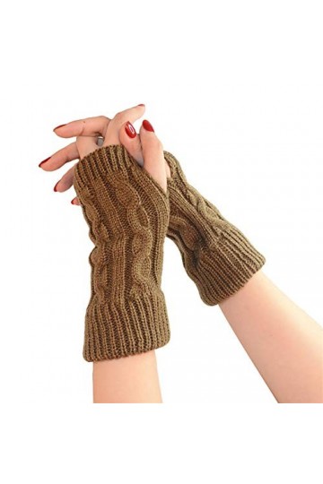 JUNGEN Gants tricotée Gants Sans Doigts Trou de pouce Fingerless Moufle Mitaines dhiver Gants Chauds pour Hommes Femmes Kak
