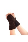 JUNGEN Gants tricotée Gants Sans Doigts Trou de pouce Fingerless Moufle Mitaines dhiver Gants Chauds pour Hommes Femmes Kak