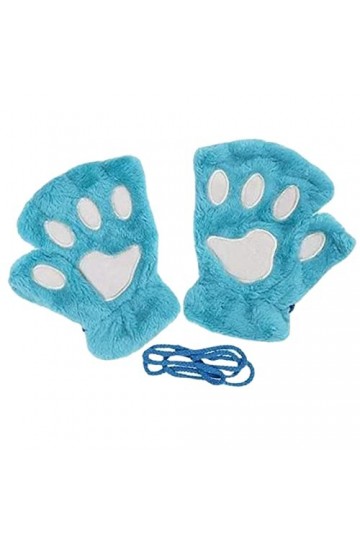 Mashin Mitaines dhiver en peluche en forme de patte de chat avec griffe de chat - Jolies mitaines dhiver chaudes en fausse 