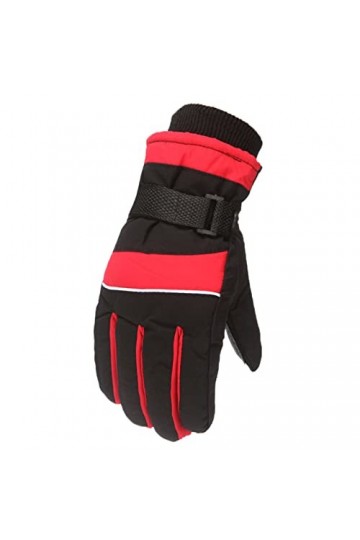 Gants dhiver dextérieur pour enfants, garçons, filles, patinage, planche à neige, coupe-vent, durables, doux, Rouge, taille