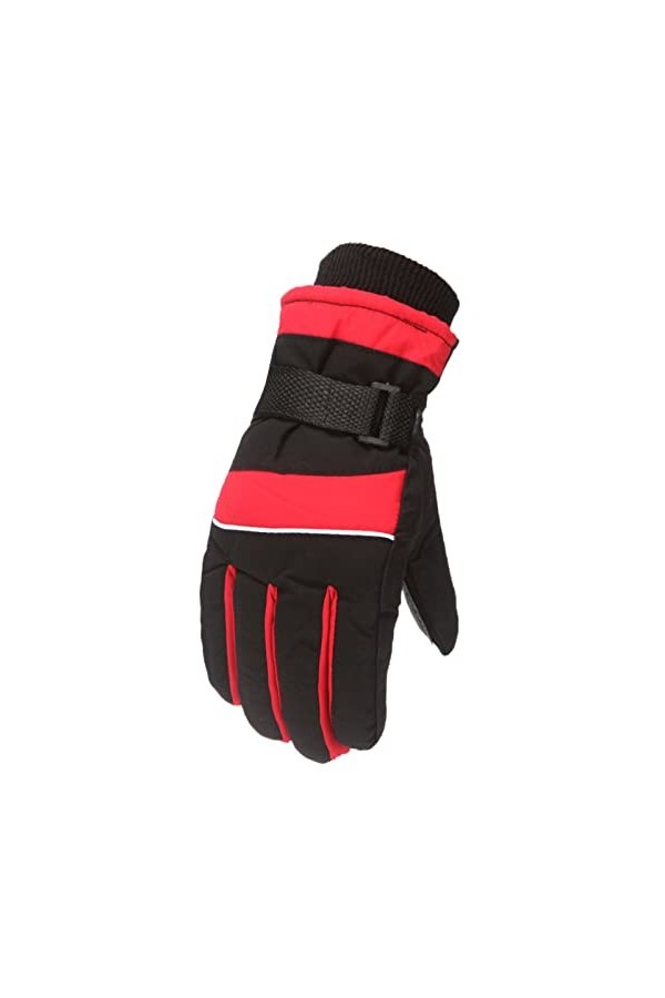 Gants dhiver dextérieur pour enfants, garçons, filles, patinage, planche à neige, coupe-vent, durables, doux, Rouge, taille