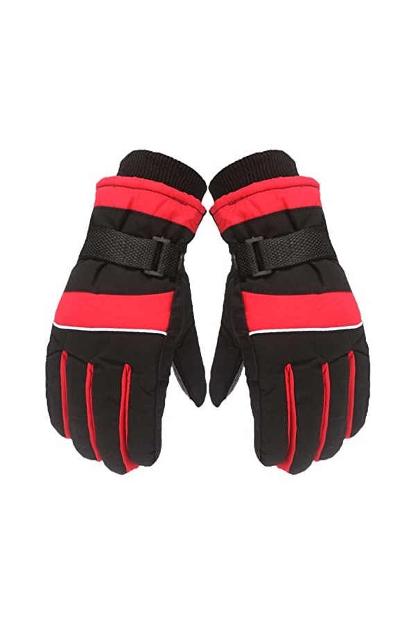 Gants dhiver dextérieur pour enfants, garçons, filles, patinage, planche à neige, coupe-vent, durables, doux, Rouge, taille