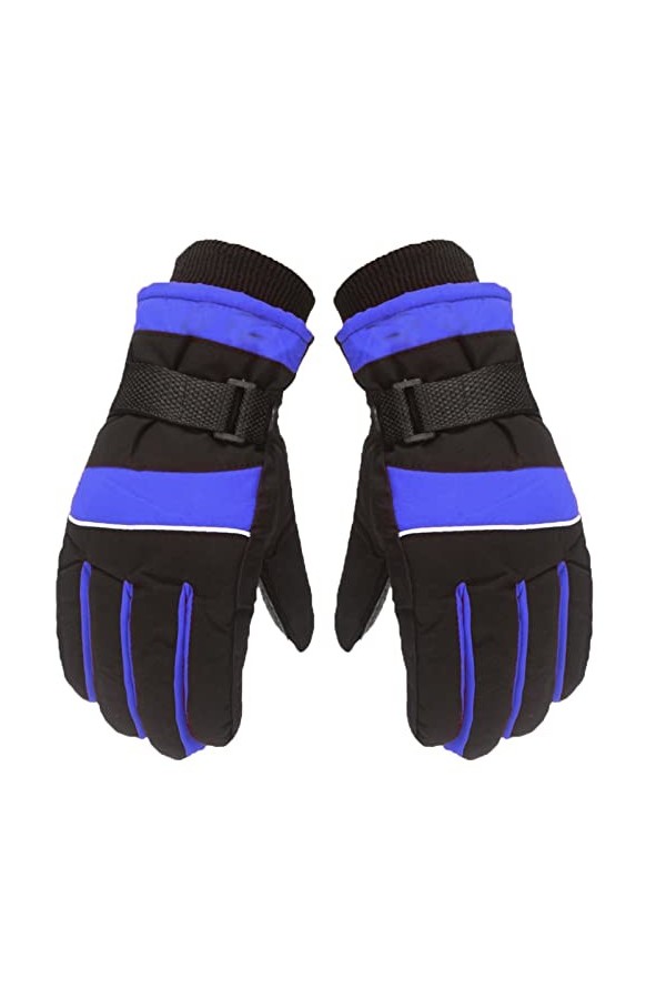 Gants dhiver dextérieur pour enfants, garçons, filles, patinage, planche à neige, coupe-vent, durables, doux, bleu, taille 