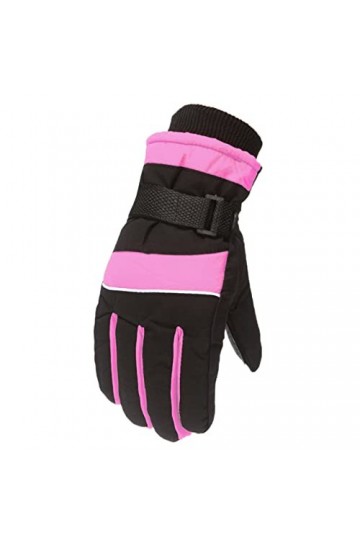 Gants dhiver dextérieur pour enfants, garçons, filles, patinage, planche à neige, coupe-vent, durables, doux, rose vif, tai