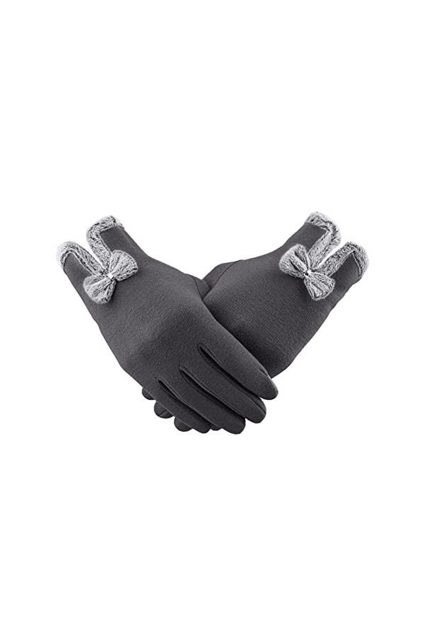 Gants mitaines dhiver pour femme - Gants chauds pour écran tactile - Gants coupe-vent pour femmes et filles - Gants dhiver 