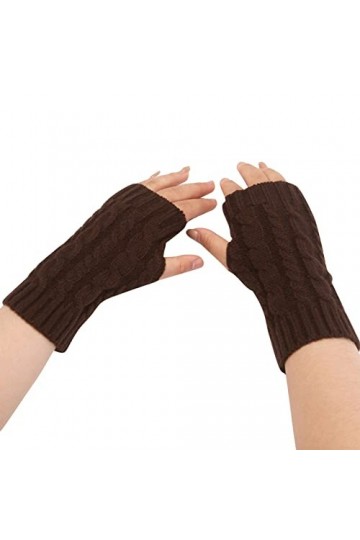 Gants dhiver tricotés - Chauffe-mains longs - Chauffe-mains - Avec trou pour les pouces - Mitaines élastiques - Mitaines san