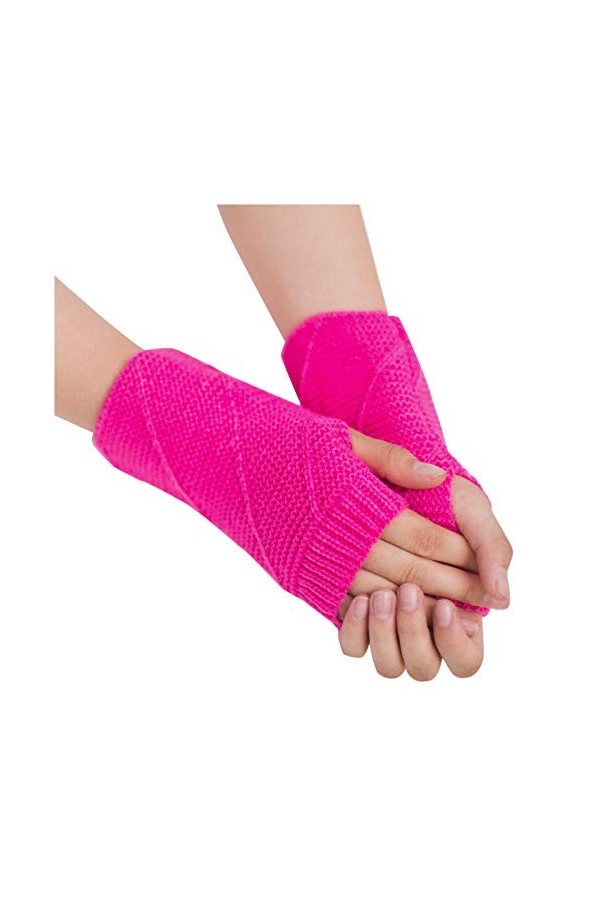 HANXIULIN Mitaines chauffe-bras sans doigts - Gants longs - Mitaines élastiques - Mitaines dhiver, beige, taille unique