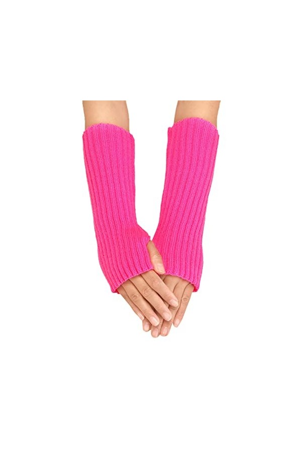 liangp Gants tricotés dhiver Mitaines Chauffe-mains Chauffe-poignets avec trou pour le pouce Gants tricotés chauds Demi-doig