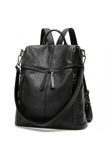 AILLOSA Sac à dos Sac à Main Pour Femmes Mode école PU cuir Portefeuille et Sacs à Main Sacs à Bandoulière Nylon Antivol Sac 