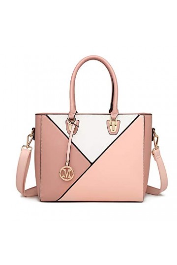 Miss Lulu Sac à Main pour Femme Sac Cabas Sac à Bandoulière Cuir PU en Forme de V