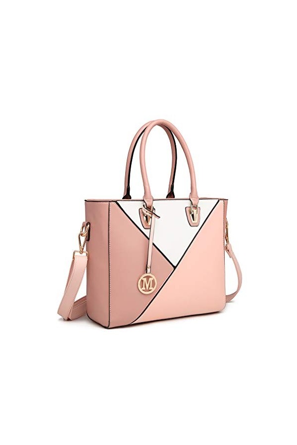 Miss Lulu Sac à Main pour Femme Sac Cabas Sac à Bandoulière Cuir PU en Forme de V