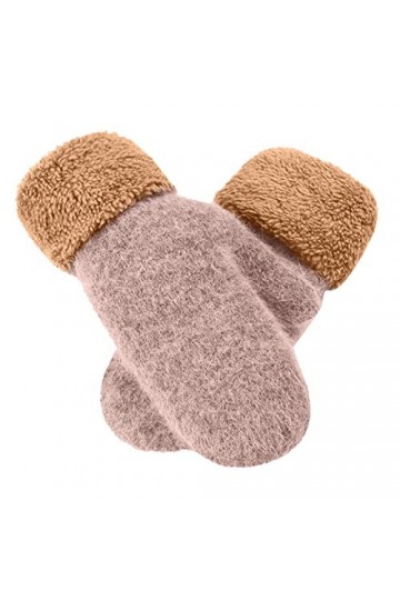 HANXIULIN Gants tricotés pour femme - En polaire épaisse - Gants en coton - Moufles - Gants de vélo - Gants dhiver - Pour l