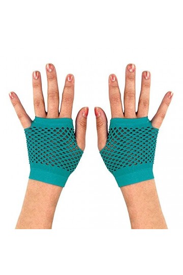 Blue Banana Gants courts en filet bleu 