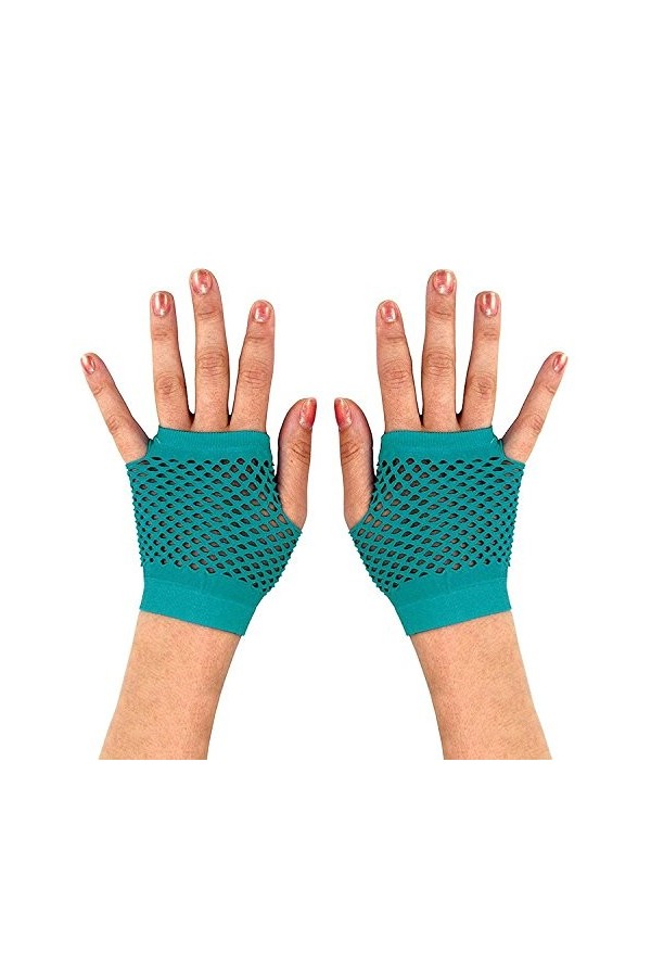 Blue Banana Gants courts en filet bleu 