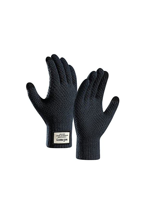 YANFJHV Gants dhiver pour femme - Gants chauds en tricot - Manchette élastique - Gants SMS dhiver - Gants pour écran tactil