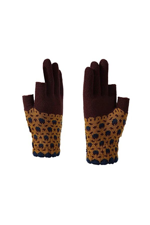 Moufles pour femme isolées par temps froid pour homme et femme - Bout ouvert - Pour lhiver - Garde au chaud - Tricot coupe-v