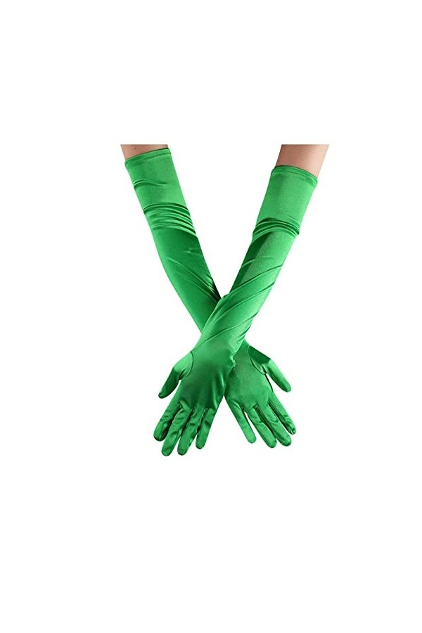 Gants longs en satin pour femme - Gants de danse de mariage - Coude - Opéra des années 1920