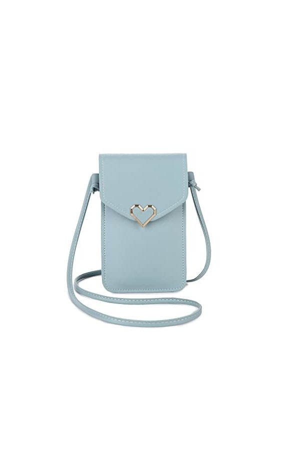 Narunii Sac à bandoulière Femme,Mini Pochette pour téléphone Portable avec en Cuir PU Transparent pour écran Tactile Verrouil