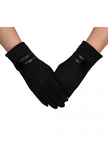 Moufles Chaudes Gants Hiver Femmes Noir Gants Souple Chat Gant Femme, Noir , taille unique