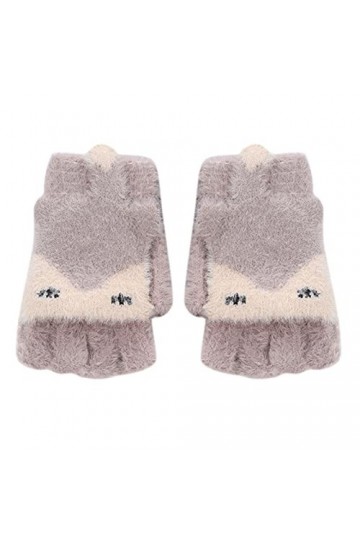 Gants dhiver épais et chauds à rabat pour étudiants, équitation, laine pour femme, demi-doigts, gants tricotés, isolation th