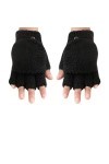 JUNGEN Moufle Demi-Doigts Mitaines en Peluche Gants dhiver Gants moitié Moufles Button Epais Gants Chaud Gants Hiver Chaud 