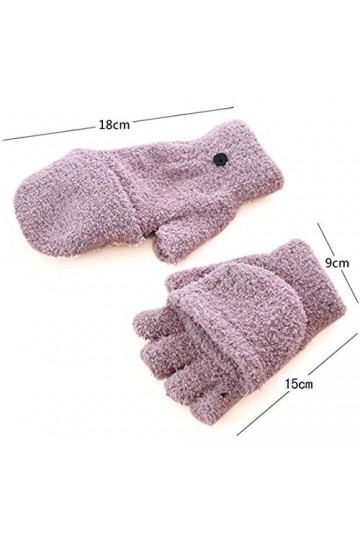 JUNGEN Moufle Demi-Doigts Mitaines en Peluche Gants dhiver Gants moitié Moufles Button Epais Gants Chaud Gants Hiver Chaud 