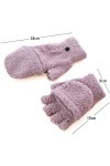 JUNGEN Moufle Demi-Doigts Mitaines en Peluche Gants dhiver Gants moitié Moufles Button Epais Gants Chaud Gants Hiver Chaud 