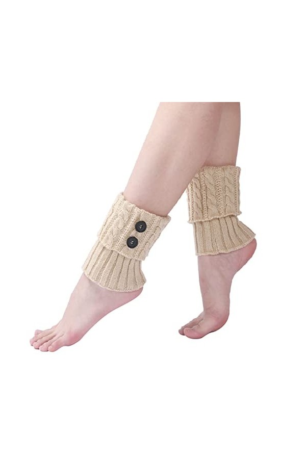 ZHIYU Gants en acrylique confortables Moufles chaudes à câble épais pour les femmes chauffe-pieds, Noir , taille unique