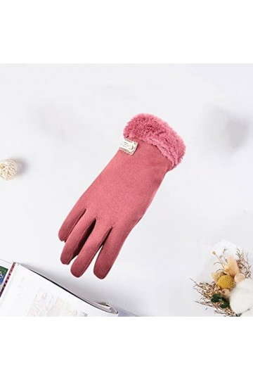 Gants dhiver chauds pour femme - Doublure en polaire pour écran tactile - Pour sports de plein air - Coupe-vent - Moufles do