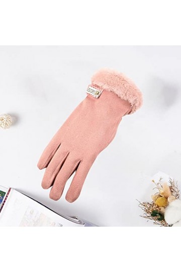 Gants dhiver chauds pour femme - Doublure en polaire pour écran tactile - Pour sports de plein air - Coupe-vent - Moufles do
