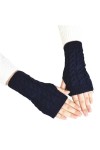 Leadrop 1 paire de gants tricotés doux en tricot au crochet pour femme, couleur unie, élastiques, antidérapants, avec Tw, ble