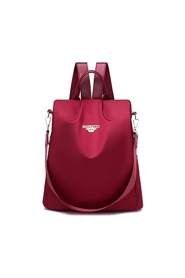 shepretty Femme Anti-vol Sac à Dos imperméable, 8864Rouge