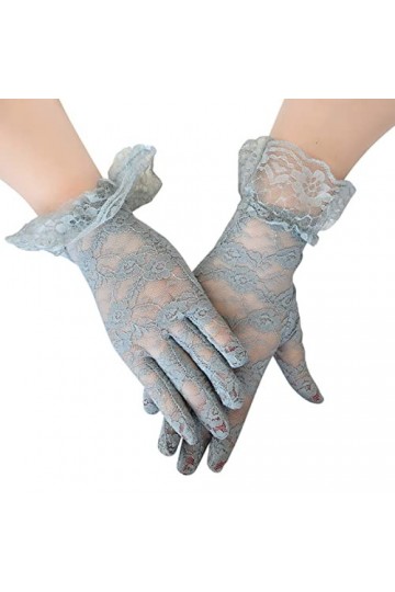 Mode Femme Solide Sexy Dentelle Gants Élasticité Courtes Moufles Souris Costume