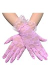 Mode Femme Solide Sexy Dentelle Gants Élasticité Courtes Moufles Souris Costume