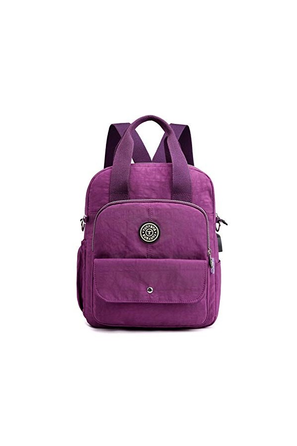 EVEOUT Mini Sac à dos pour Femmes Sac de voyage Multi-poches Sac à Bandoulière Décontracté en Nylon Sac décole Sac à dos