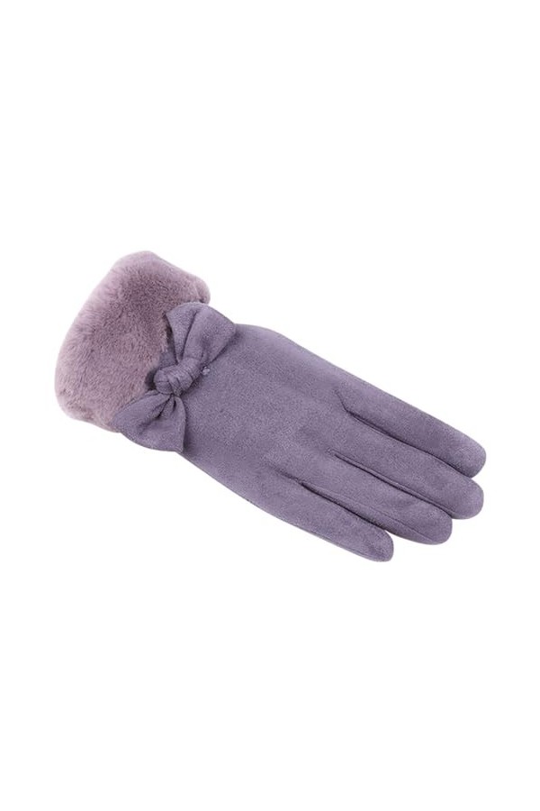 Moufles pour femme - Gants dhiver chauds pour femme - Gants dhiver épais pour temps froid - Gants pour écran tactile - Gant