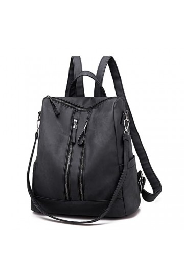 ROOSALANCE Femme Sac à Dos Tendance Antivol Imperméable pour（Noir）