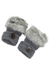 ZHIYU Faux moufles chaudes pour femme - Gants dhiver pour femme, gris, taille unique