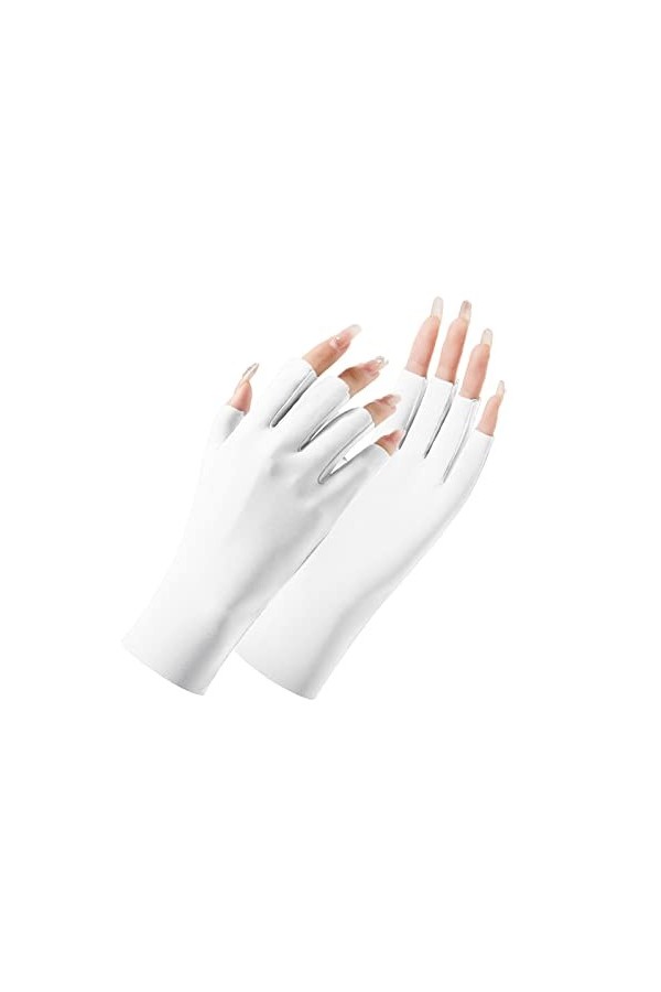 Frack Gants de protection solaire pour femme Gants dété pour femme Gants de conduite en plein air Mitaines sans doigts Moufl