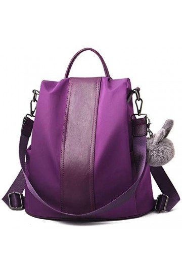 Charmore Sac à dos pour femme - En nylon imperméable - Pour lécole, le vol - Sac à bandoulière, Violet 2, M