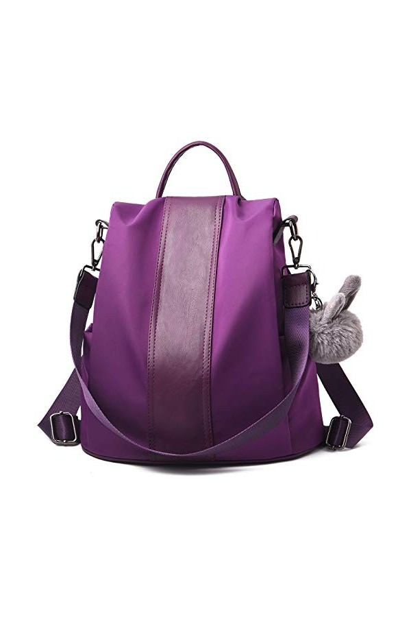 Charmore Sac à dos pour femme - En nylon imperméable - Pour lécole, le vol - Sac à bandoulière, Violet 2, M