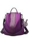 Charmore Sac à dos pour femme - En nylon imperméable - Pour lécole, le vol - Sac à bandoulière, Violet 2, M