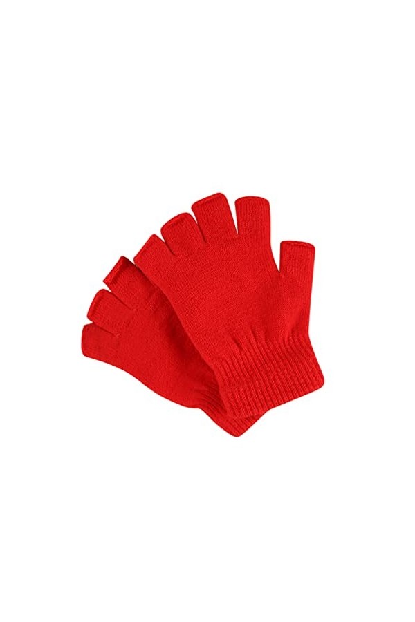 Gants et gants pour femme tricotés solides et extensibles en laine pour homme - Gants de cyclisme pour lhiver rouge, taille