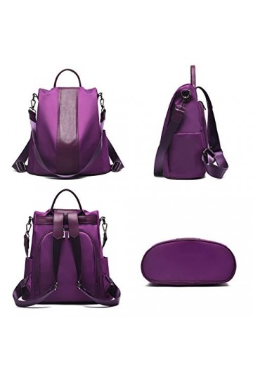 Charmore Sac à dos pour femme - En nylon imperméable - Pour lécole, le vol - Sac à bandoulière, Violet 2, M