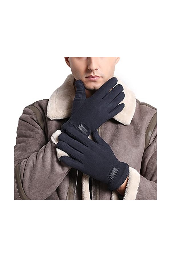 Gefomuofe Mitaines dhiver chaudes pour femme - En laine - Mitaines en tricot - Mitaines longues - Chauffe-pouls - Avec trou 