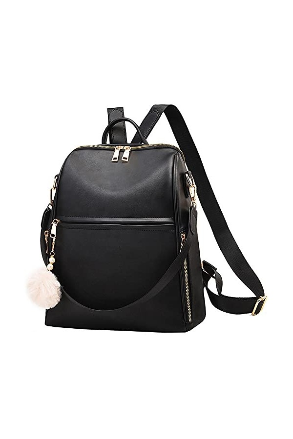 zhongningyifeng Sac à dos pour femme en cuir PU étanche décontracté voyage mignon sac à bandoulière pour filles